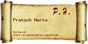 Pratsch Herta névjegykártya
